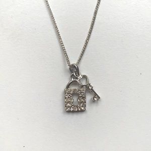 Lock and Key Silver Necklace